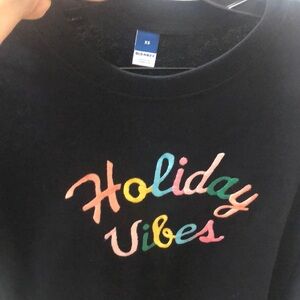 Old Navy Red and Black Holiday T-Shirt